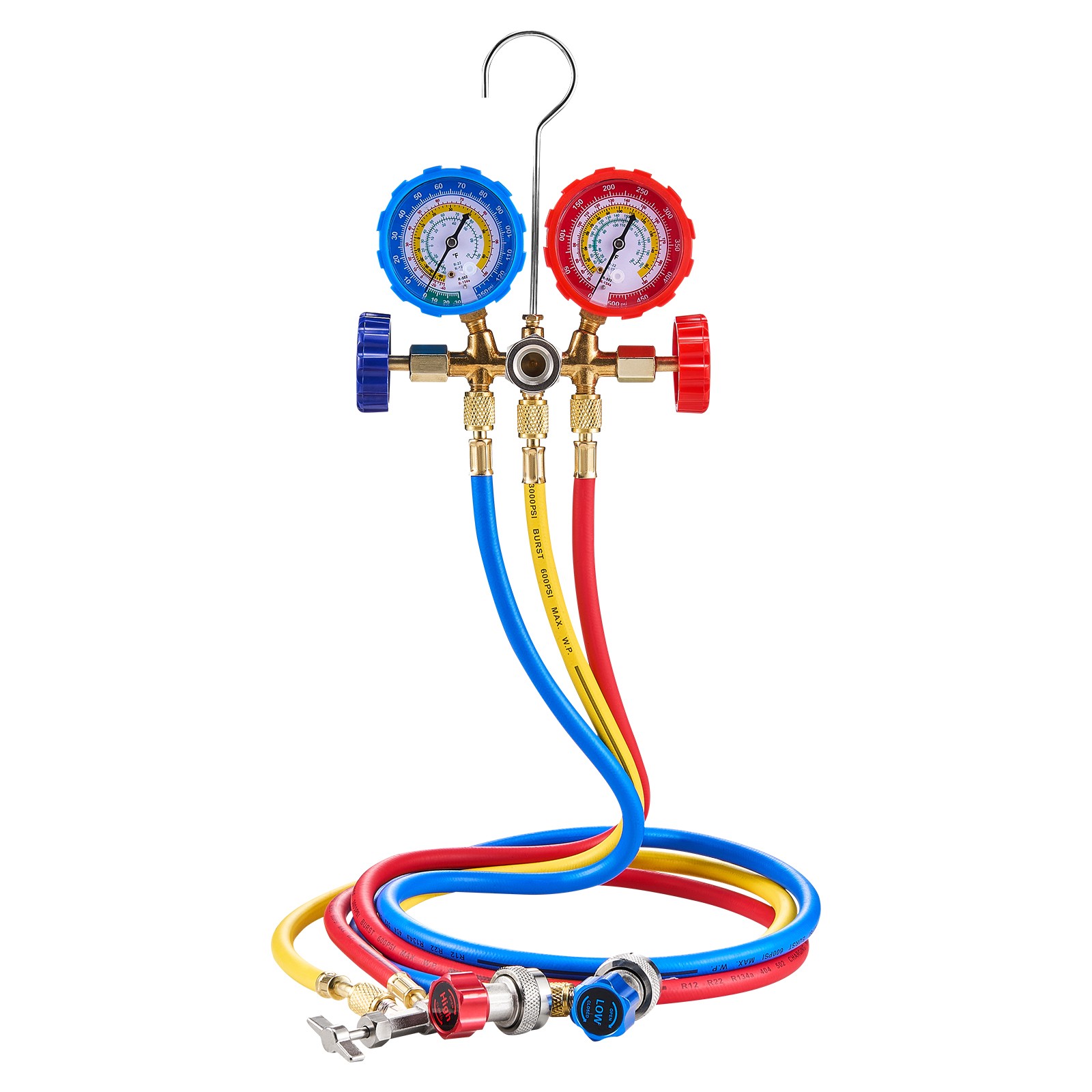 3.5 CFM HVAC Single Stage Rotary Vane Vacuum Pump and Manifold Gauge Kit
