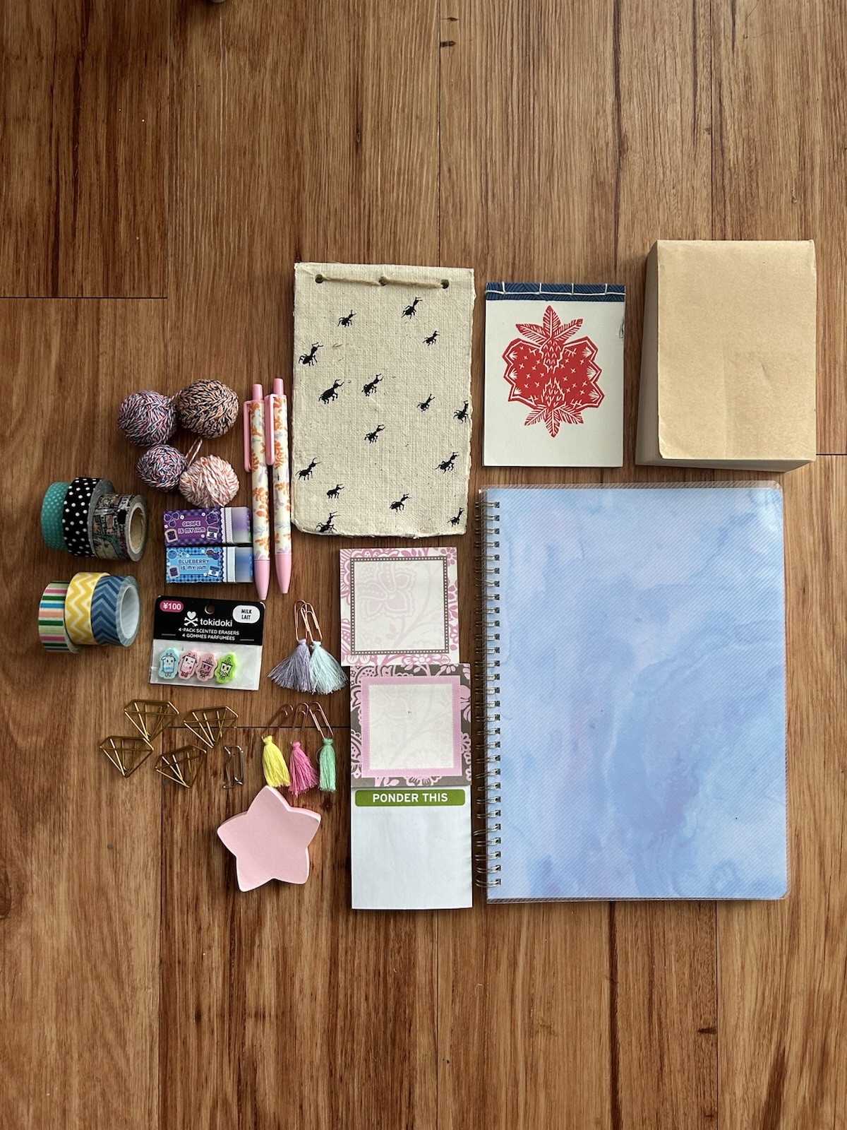 Office Stationary Supplies Lot Sticky Notes Paperclips Washi Tape Notebooks Pens