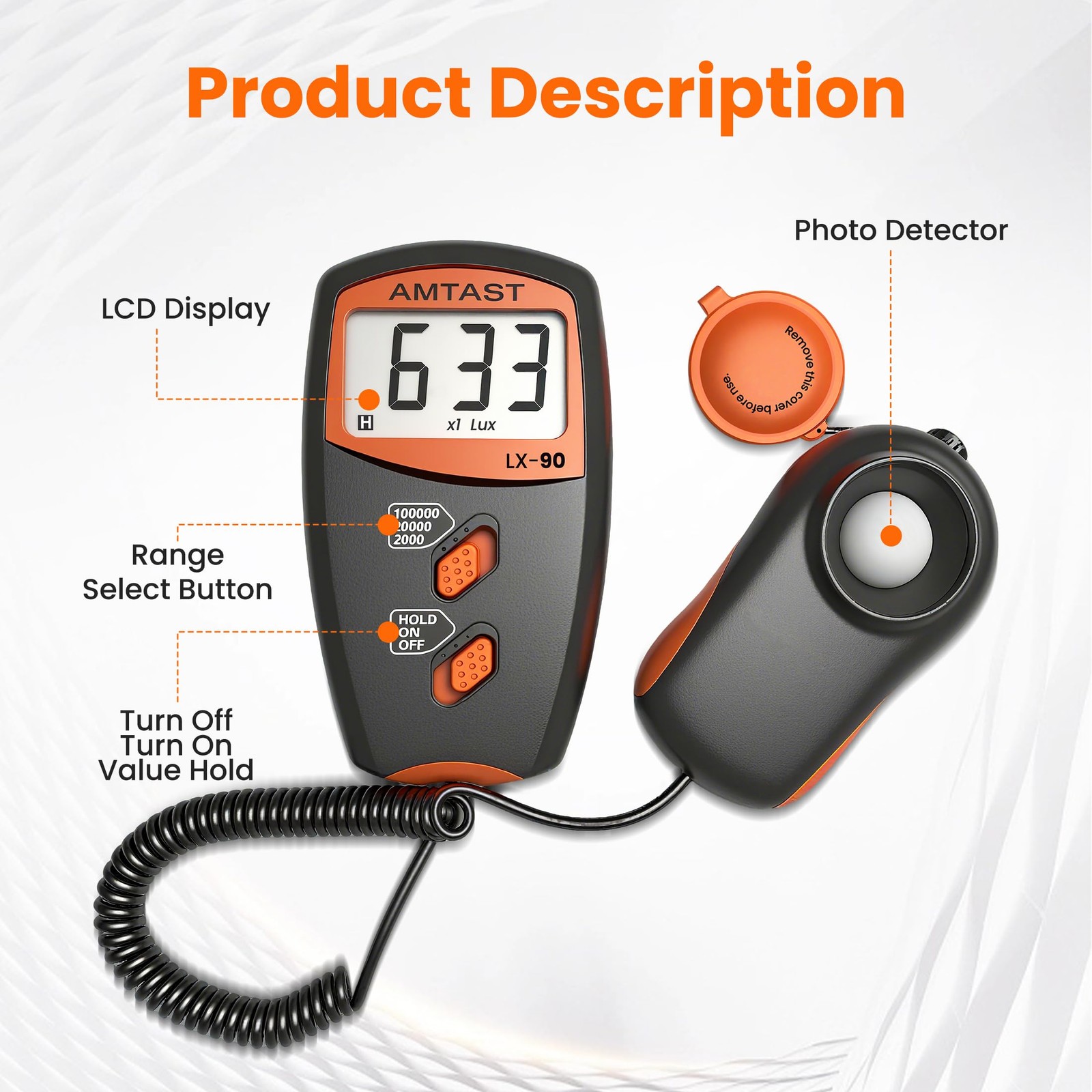 Digital LUX Meter Indicator UV Meter Light LCD Display 0100,000 Lux Range