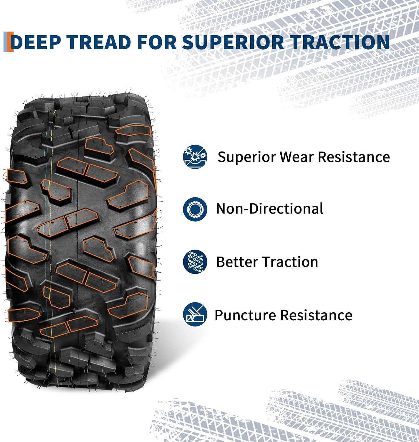 Set of 4 All-Terrain ATV/UTV Tires 29×9-14 Front & 29×11-14 Rear, 6PR ATV Tire