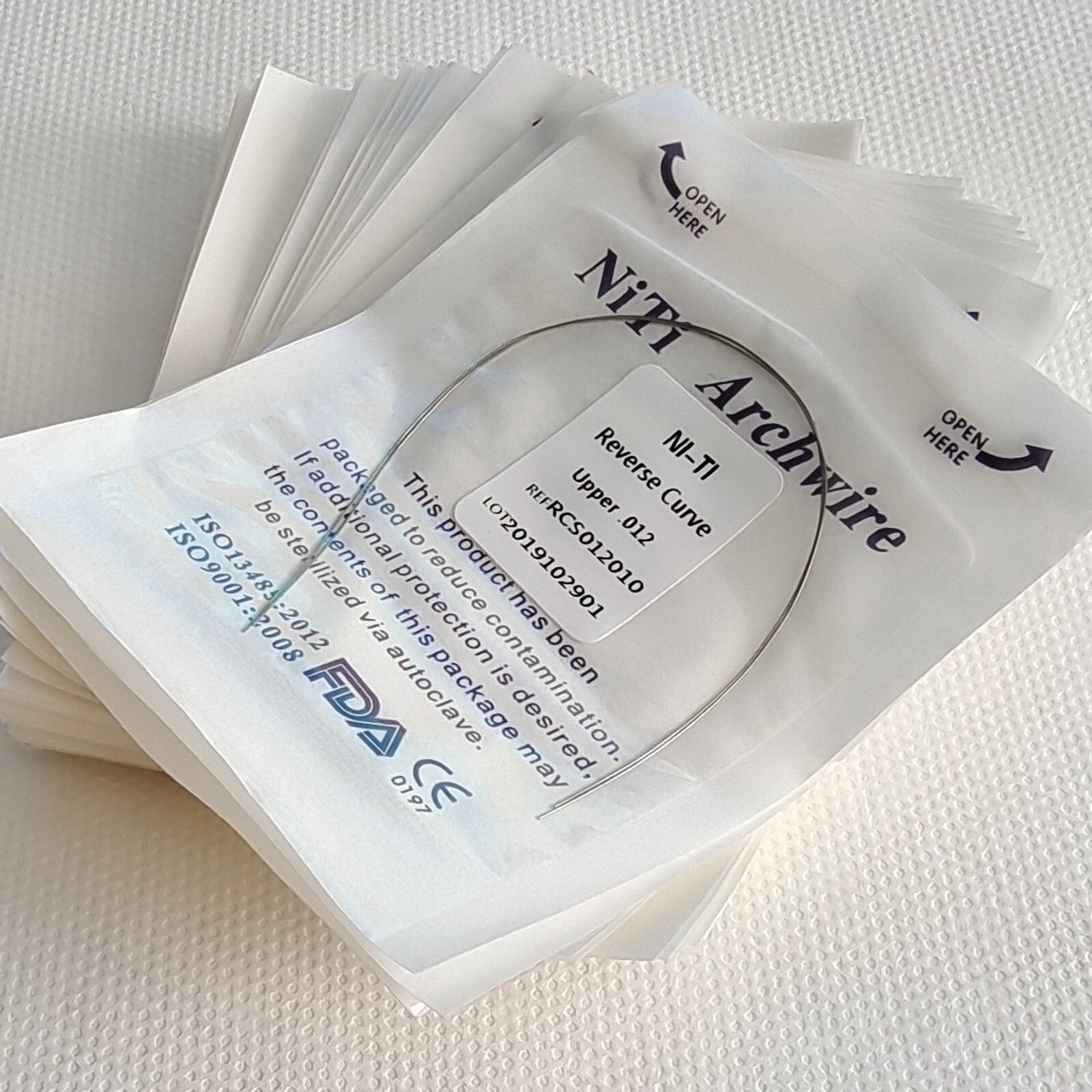 10packs Dental Arcos de Ortodoncia NITI Alambre de Arco de Curva Inversa