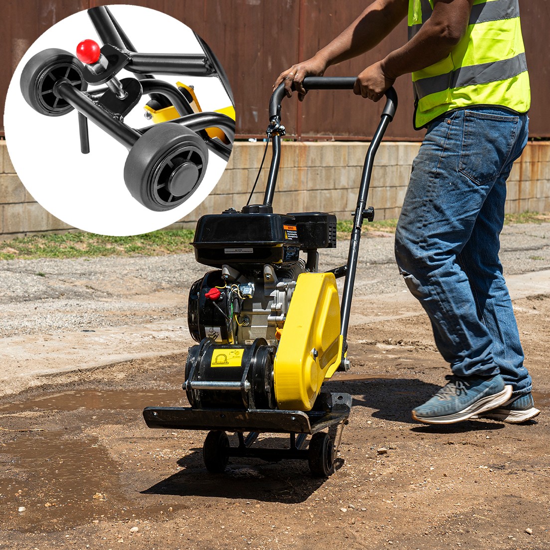 7.0hp Walk-Behind Vibratory Plate Compactor soil Dirt Rammer 212cc EPA Engine