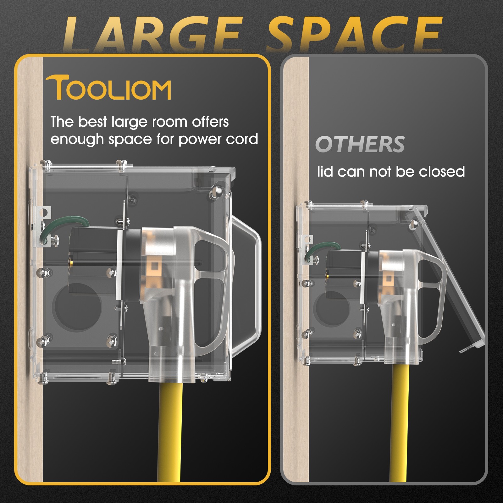 TOOLIOM 30A RV/EV Outlet Box NEMA TT-30R Lockable Weatherproof for Camper