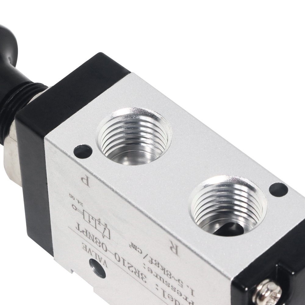3 Way 2 Position Air Hand Lever Valve 1/4 NPT Pneumatic Manual Control
