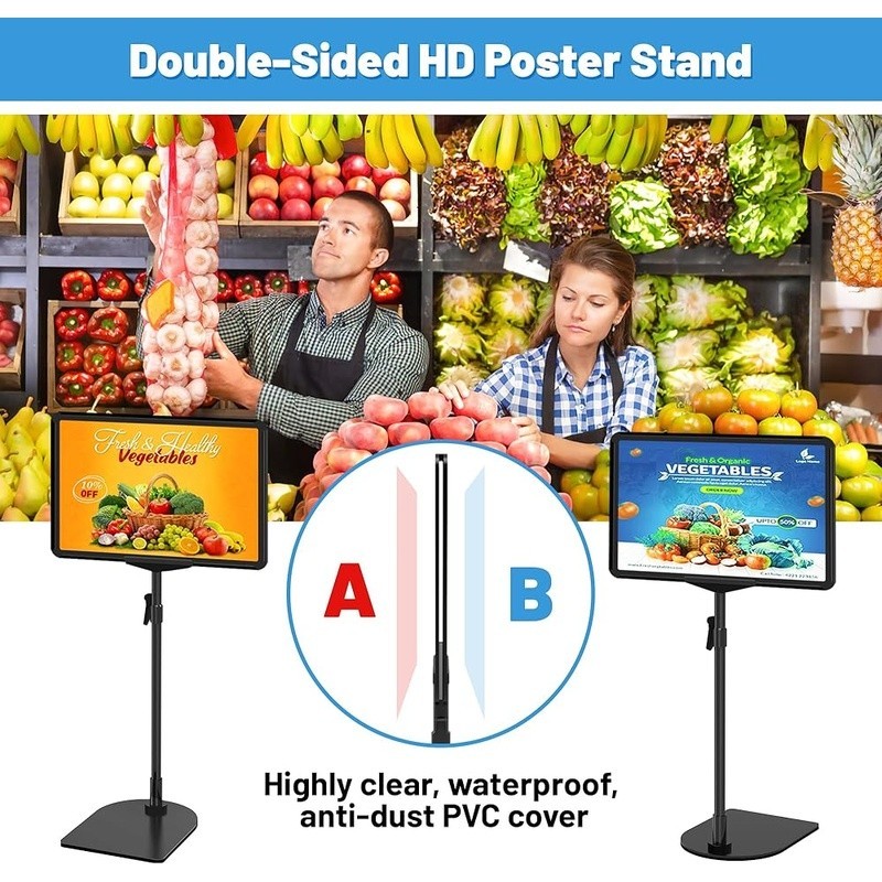 6Pack Sign Stand for Display 8.5×11 Adjustable Poster Stand for Table Top &Floor