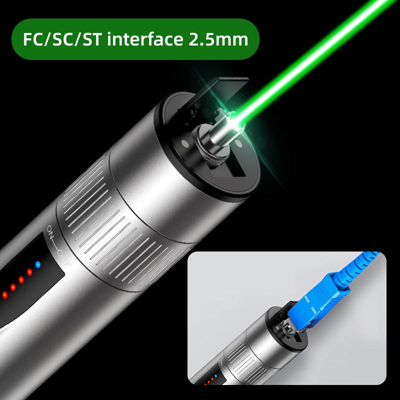 Fiber Optic Visual Fault Locator Rechargeable Green Light Pen for FTTH, FTTB