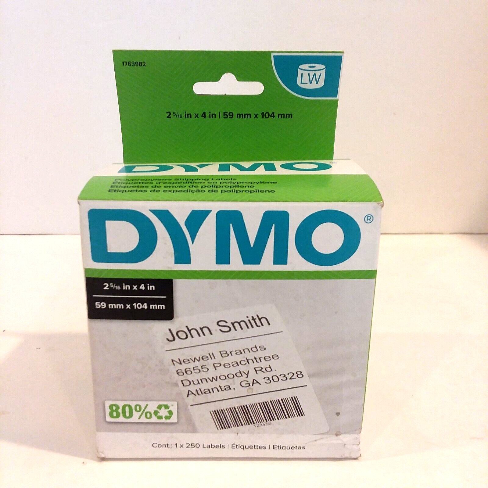 DYMO LabelWriter Shipping Labels 2 5/16″ x 4″ White 250 Labels/Roll 1763982 NEW