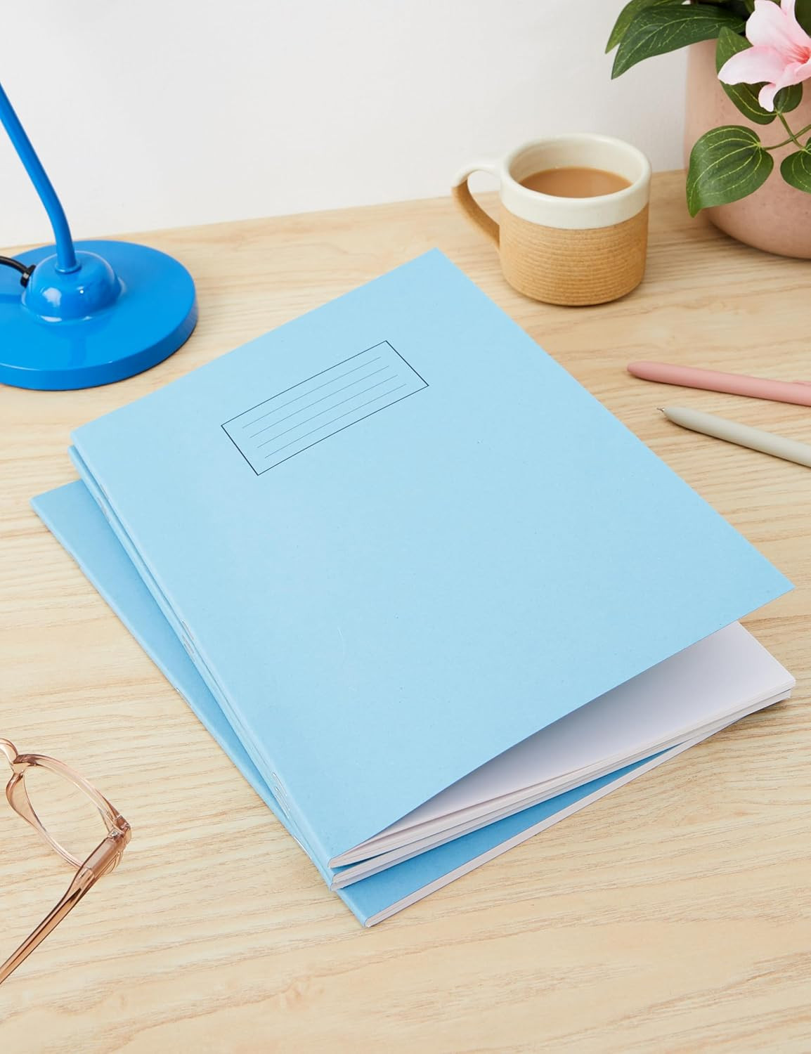 Silvine EX114 Plain Exercise Book – Blue (Pack of 10), A4 (210X297Mm)