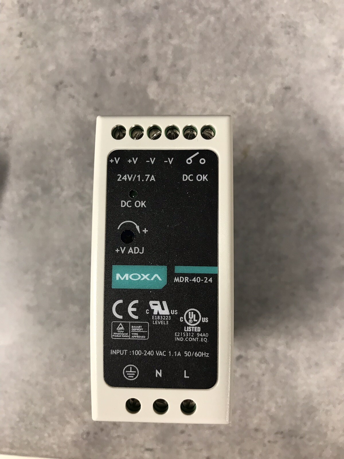 NEW MOXA MDR-40-24 DIN RAIL POWER SUPPLY OUTPUT 24V DC INPUT 85-264VAC