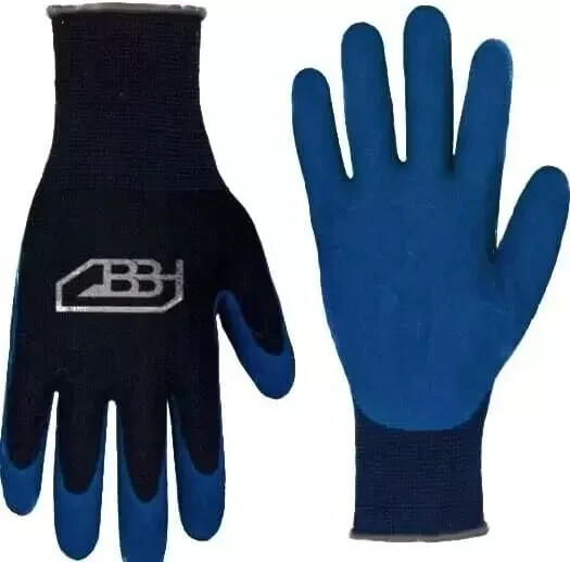 BBH Spring Work Gloves Latex Coated Multicolor 10 Pairs, size M, L, or XL