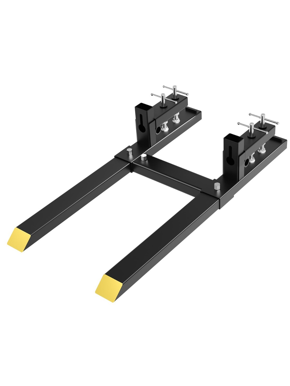 77″ Clamp on Pallet Forks 6000LBS Tractor Bucket Fork &Adjustable Stabilizer Bar