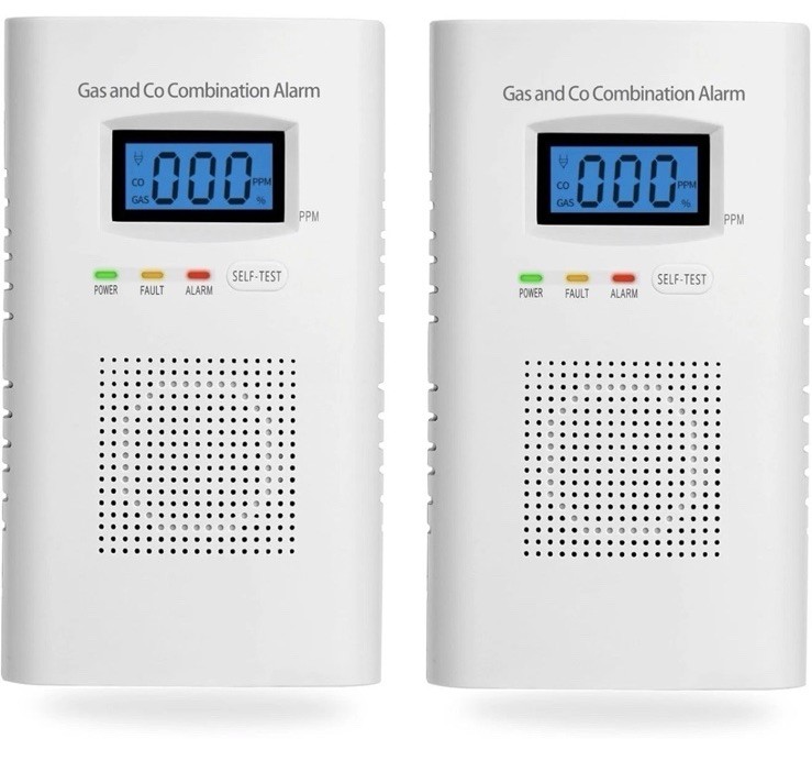 Gas & Carbon Monoxide Detectors-Plug in CO Alarm & Natural Gas Detector-2PACK