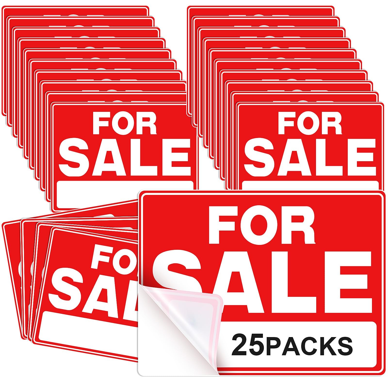 Classic For Sale Signs For Car Auto Vehicle Houses Plastic Stickers Signage 25PC