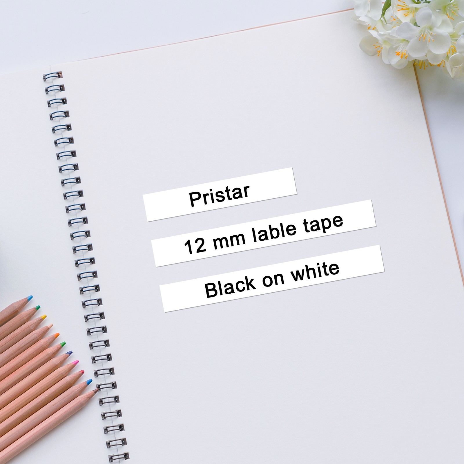 7PK Dymo Letratag Refill 91331 91330 White Plastic Label Tape 12mm LT-100H 1/2″