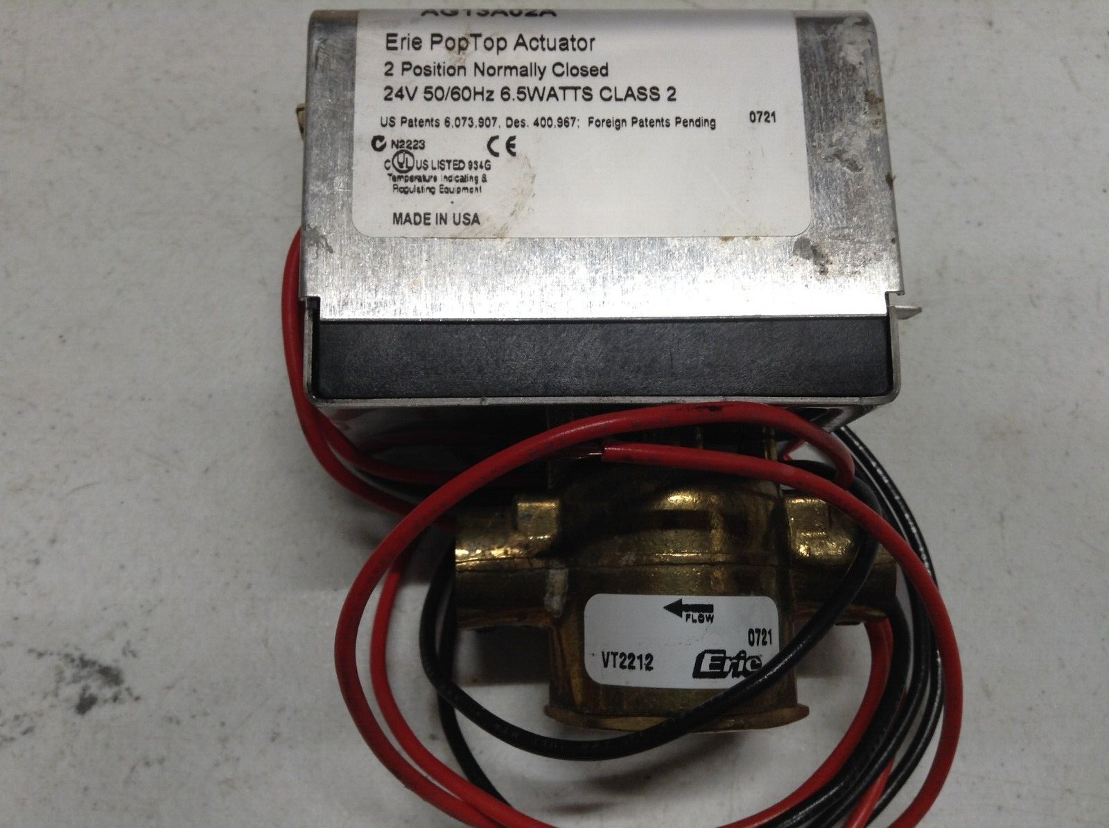 NOS ERIE VT2212G13A02A «1/2″ 2W N/C 24V Sweat 2.5Cv»