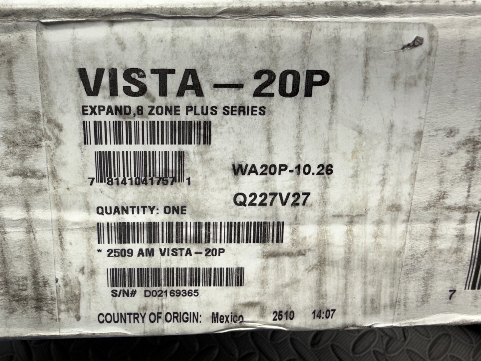 Honeywell VISTA-20P Resideo 8-Zone Plus Series Security Alarm Control Panel
