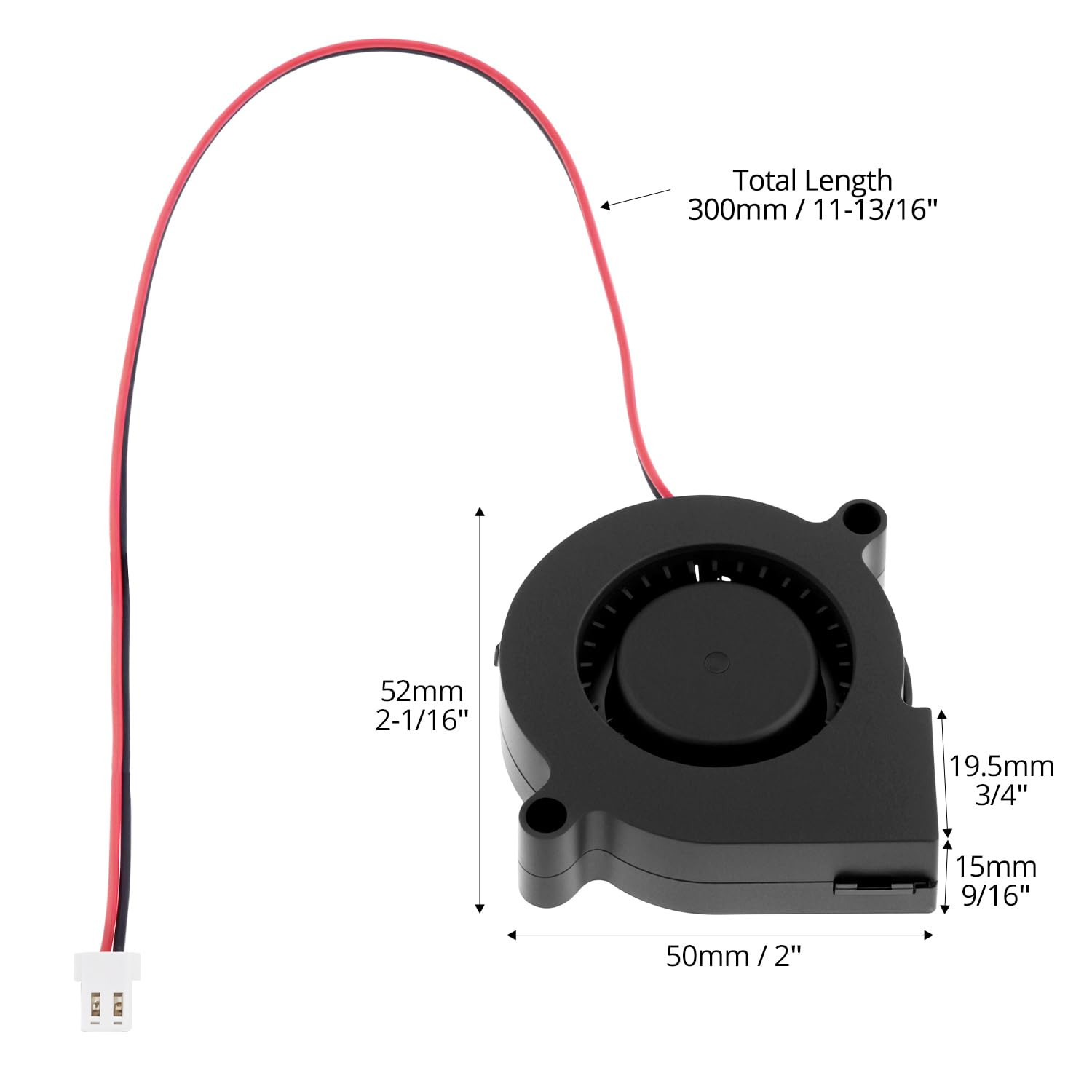 4 Pack 5015 Blower Fan 12V 5500 RPM Hydraulic Bearing 3D Printer Hotend Fan
