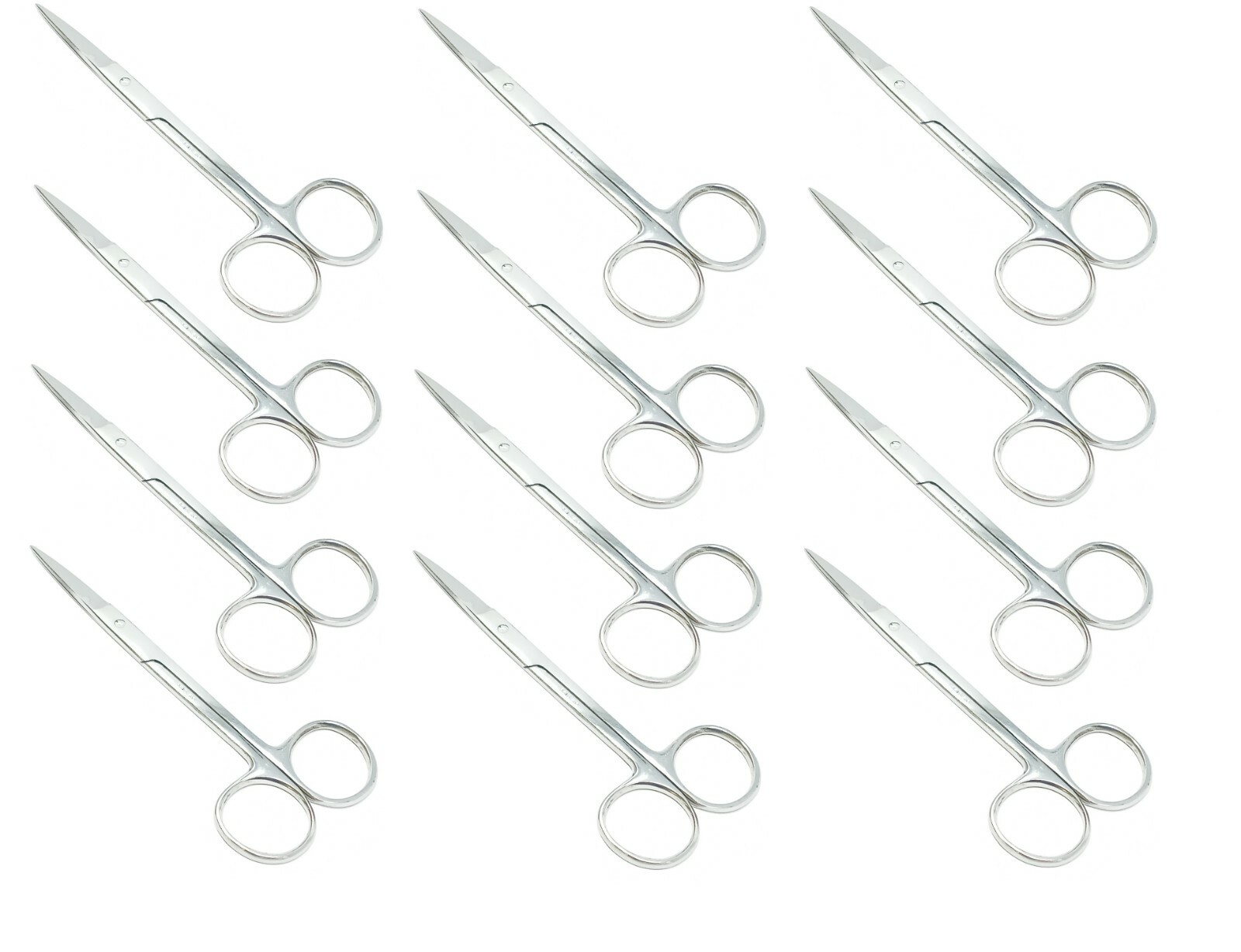 12 Iris Scissors 4.5″ Straight Surgical Dental Instrument Stainless Steel