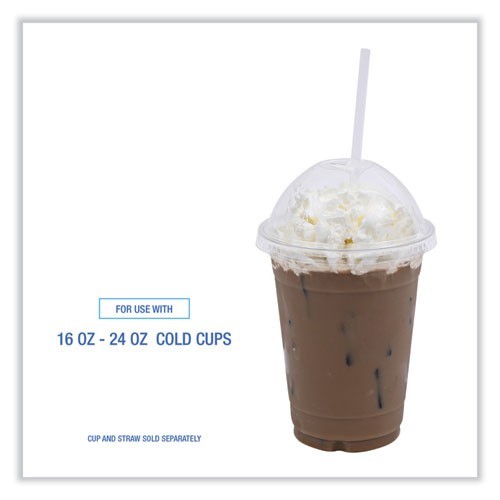 Boardwalk PET Cold Cup Dome Lids, Fits 14-24 oz Cups, 100/Sleeve, 10 Sleeves/CT