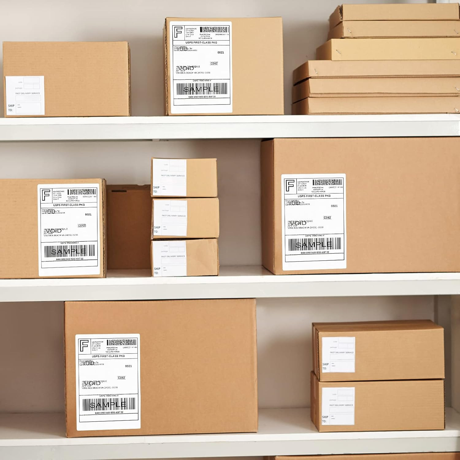2 Rolls 4X6 Direct Thermal Shipping Labels, 250 Labels/Roll, 1” Core
