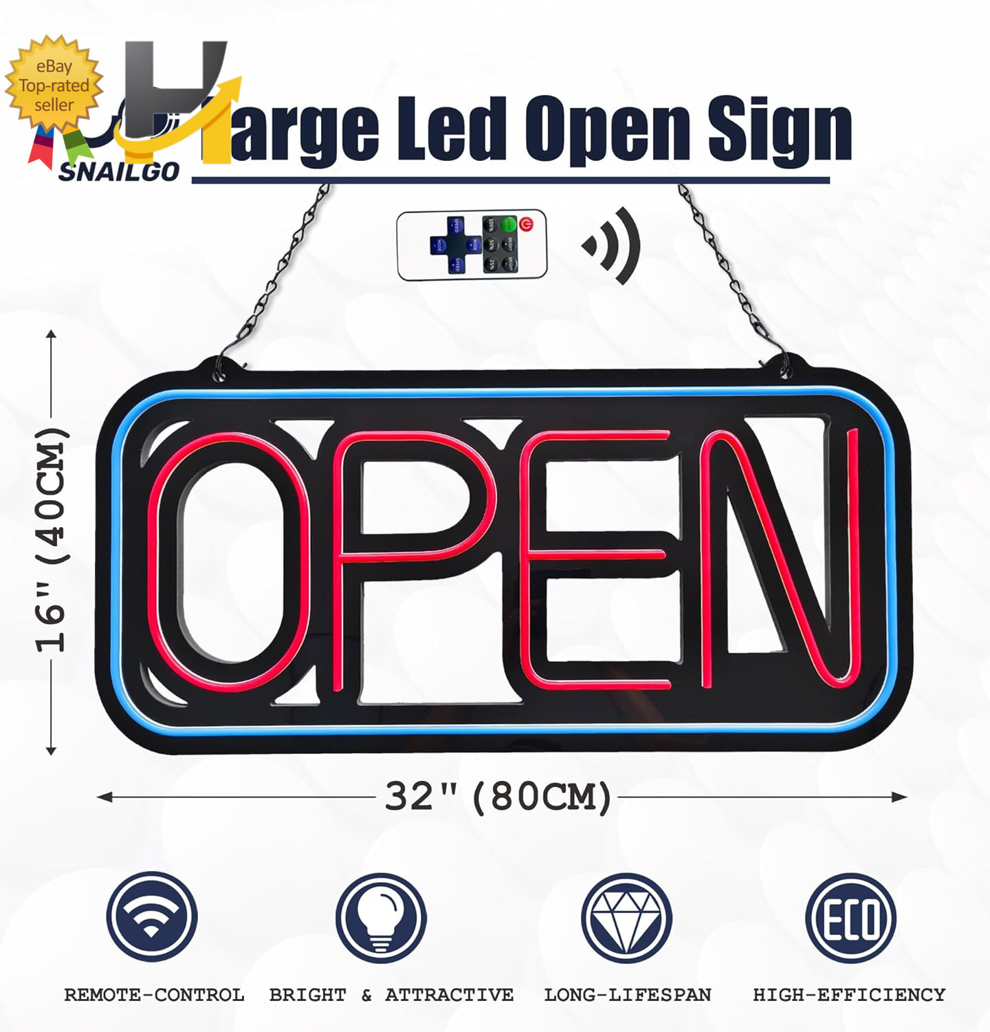 Open Signs for Business 32X16 Inch Large Bright Open Sign Neon Led Lighted