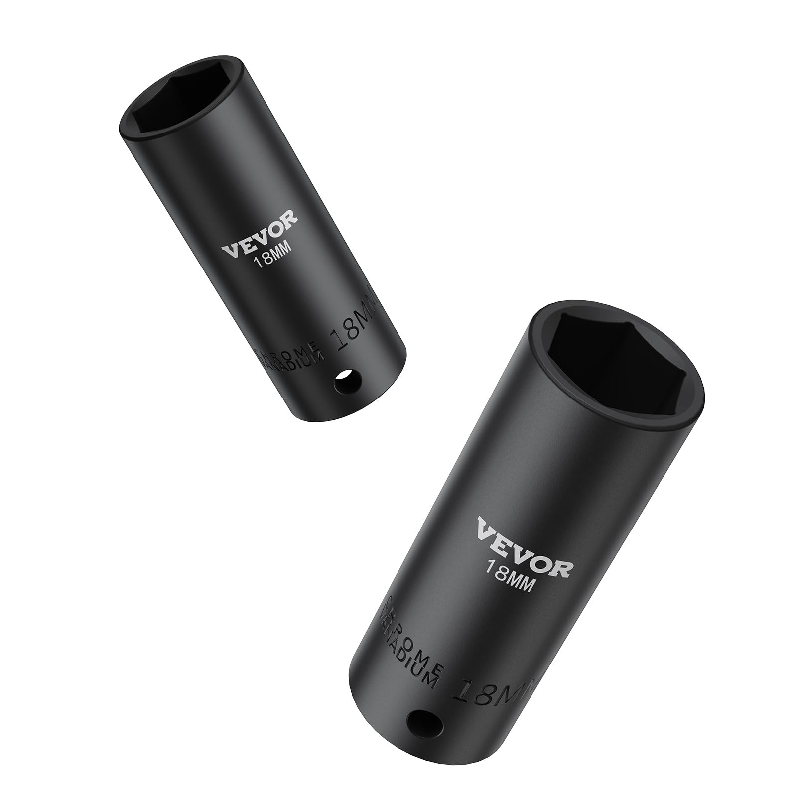 VEVOR Impact Socket Set 1/2 Inches 26 Piece Deep Sockets, 1/2», Black