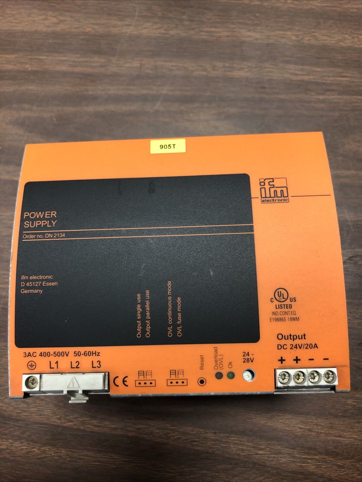 Ifm Electronic SL20.613 Power Supply 400-500v-ac 20a Amp 24-28v-dc 600w