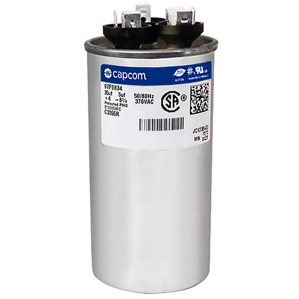 Genteq C3355R Capacitor Dual Run Round 35/5 UF MFD 370V VAC 97F9834
