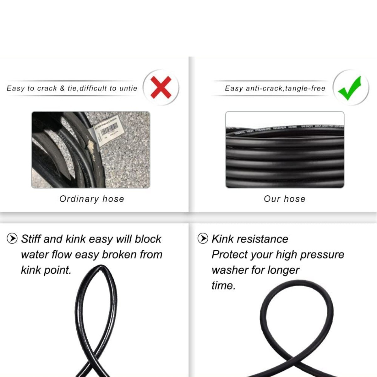 High Pressure 4000PSI Car Power Washer Gun Spray Wand Lance Nozzle + 50ft Hose