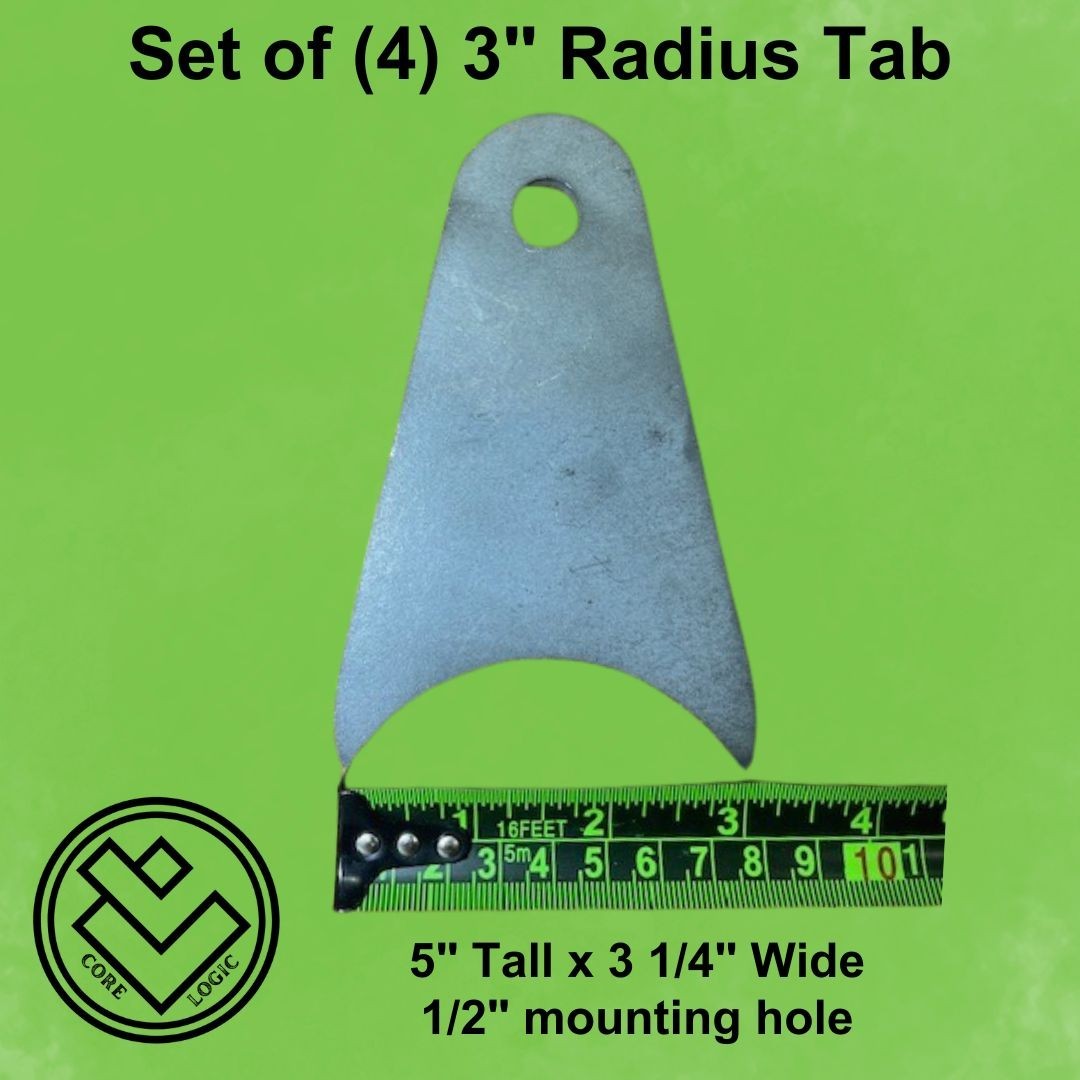 4 -5″ Tall Axle Suspension Tabs-3″ Radius Tube -4 Link Suspension Mounts, Shocks