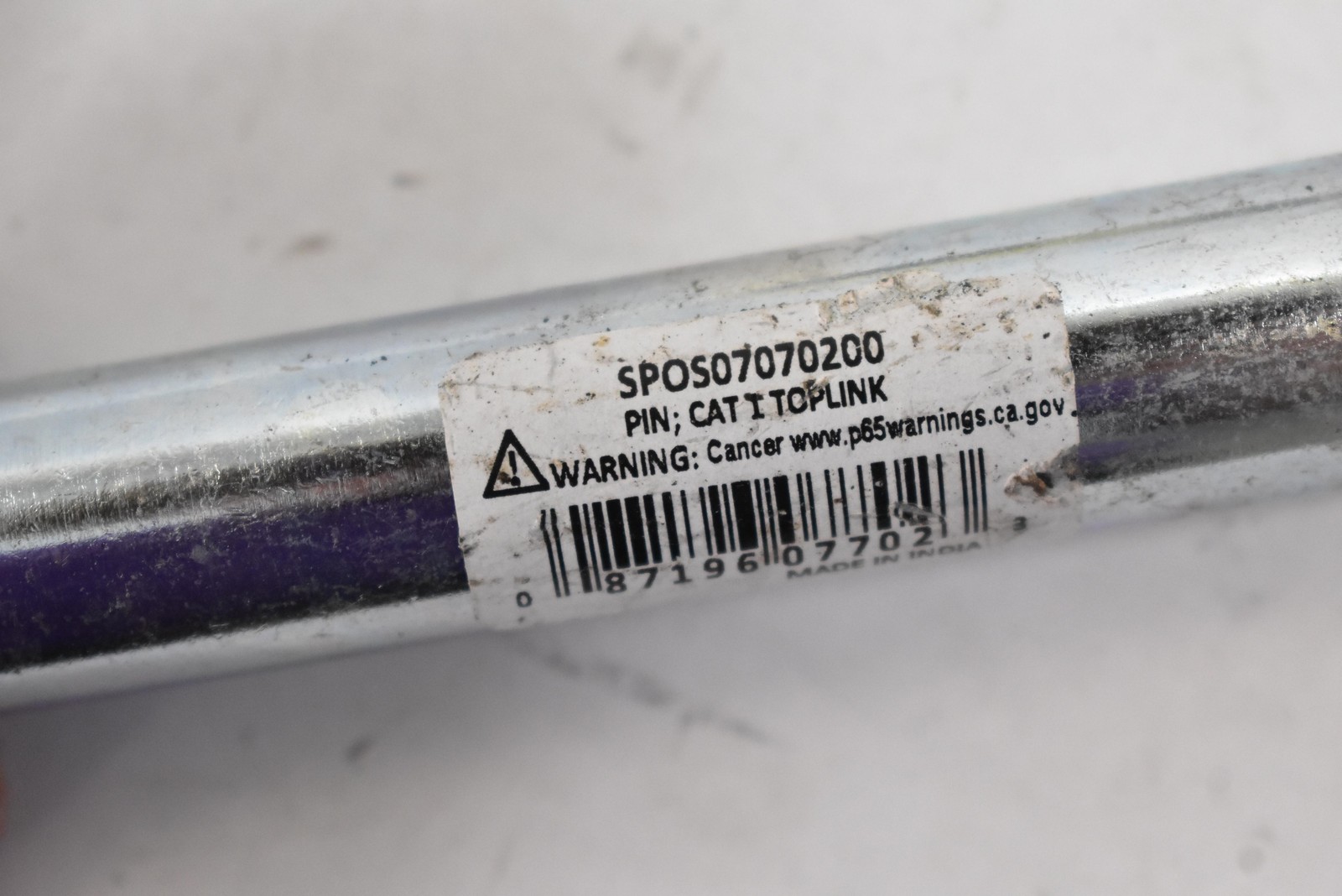 Aftermarket SPOS07070200 CAT I Toplink Pin Silver Made In India Tractor Part