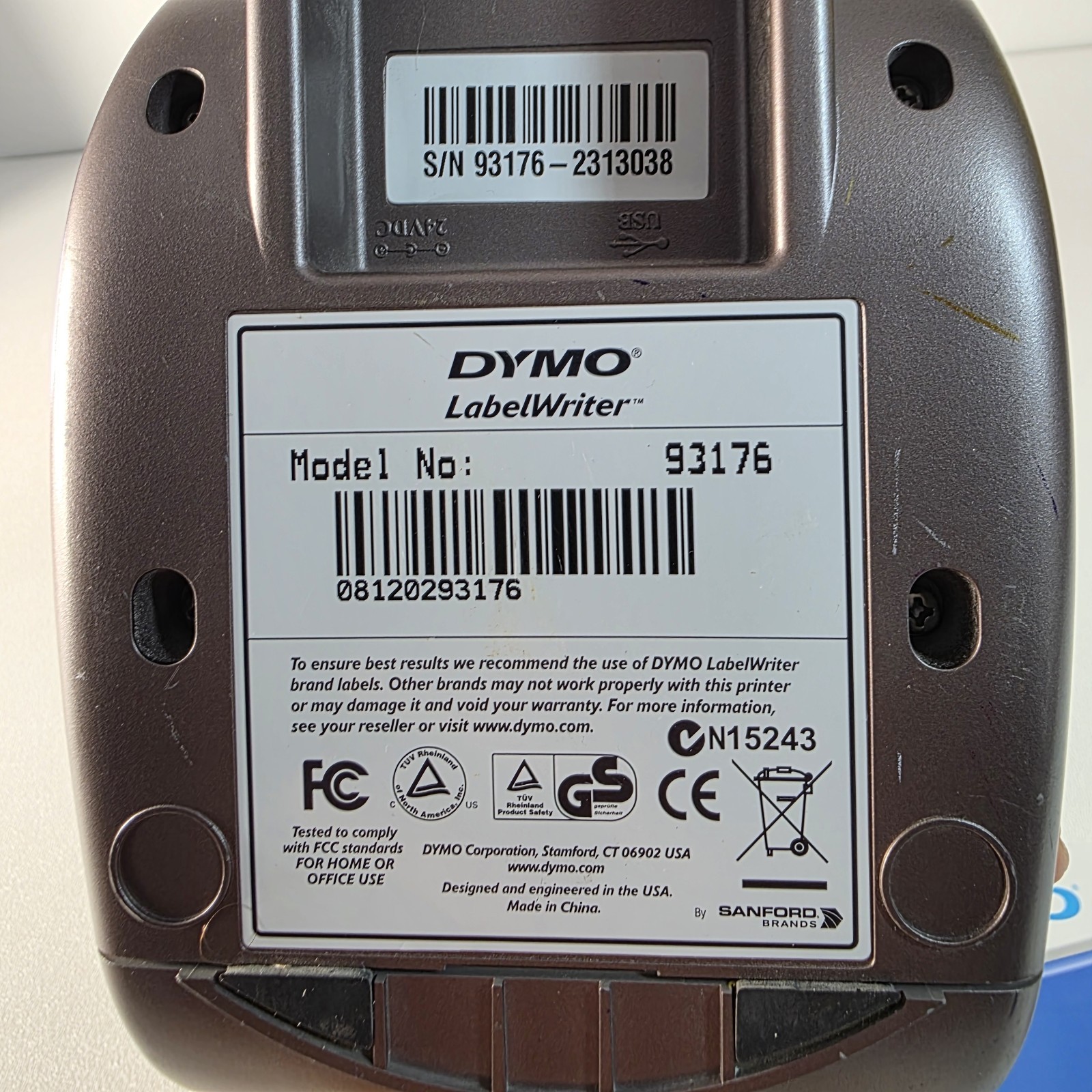 Dymo LabelWriter 400 Turbo 93176 Thermal Label Printer No AC Adapter