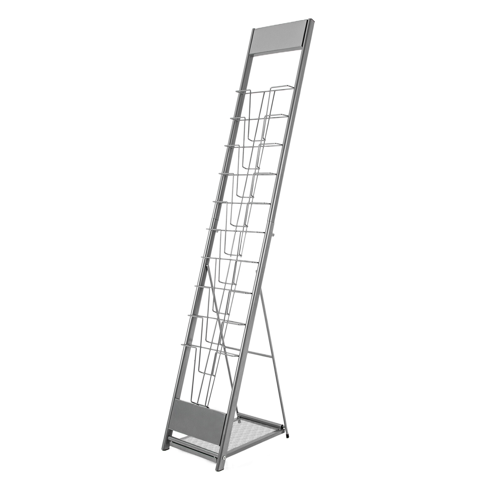 10Tier Floor Standing Literature Rack Brochure Magazine Display Holder Stand