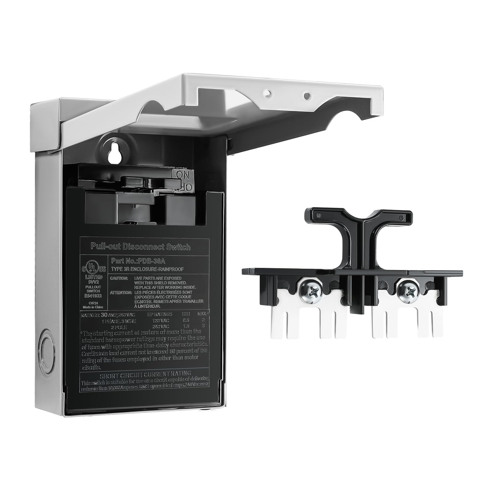 CHGAOY 30A AC Disconnect Switch, Outdoor, Non-Fused, Sliver, 120/240V