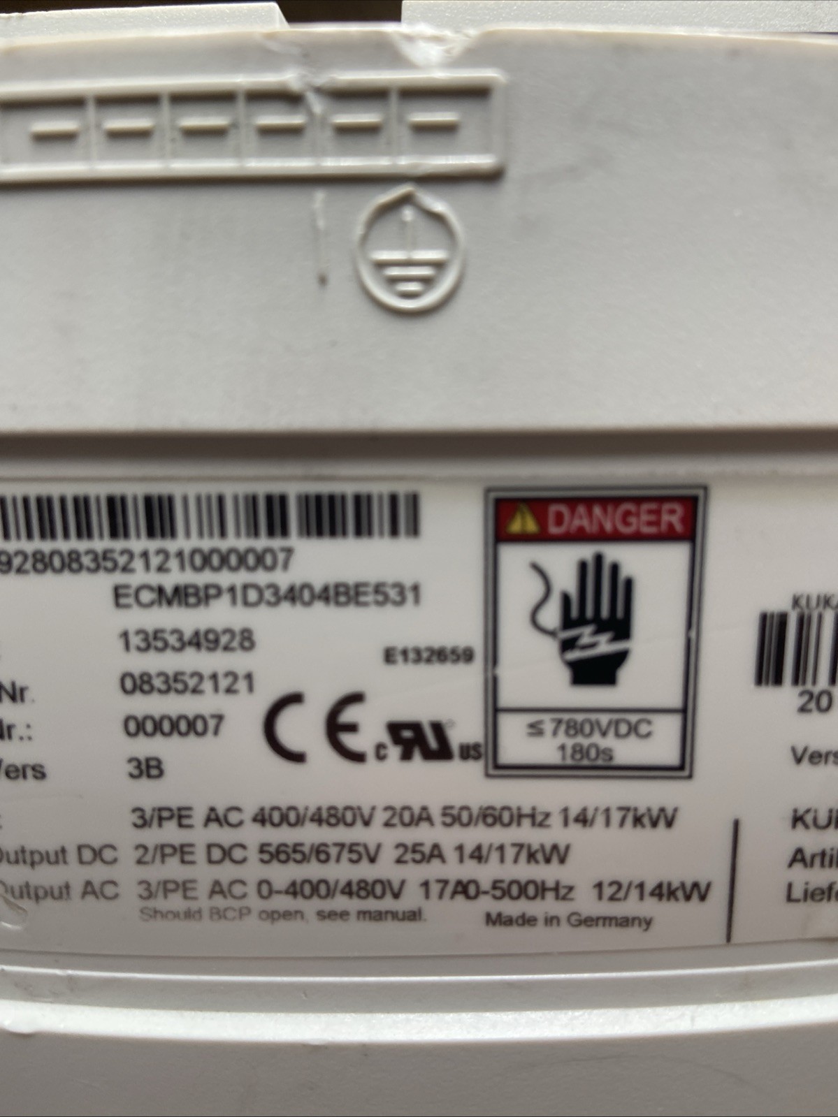 For Parts KUKA ECMBP1D3404BE531 / 13534928 / KPP 600-20-1×40 ROBOTER