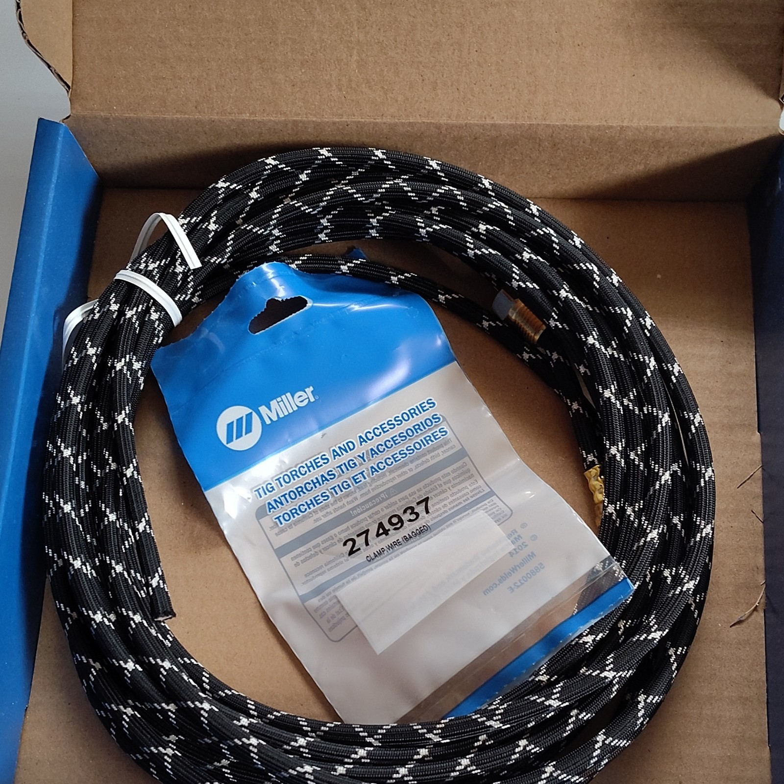Miller Electric 45V10r Gas Hose, Braided Rubber, 25 Ft (7.6M)