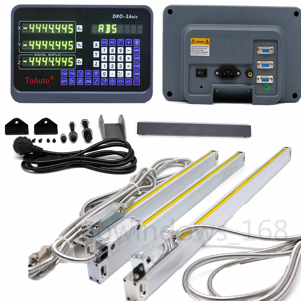 3Axis Digital Readout DRO Display 5µm Linear Scale 18»+20»+40» Kit CNC Mill
