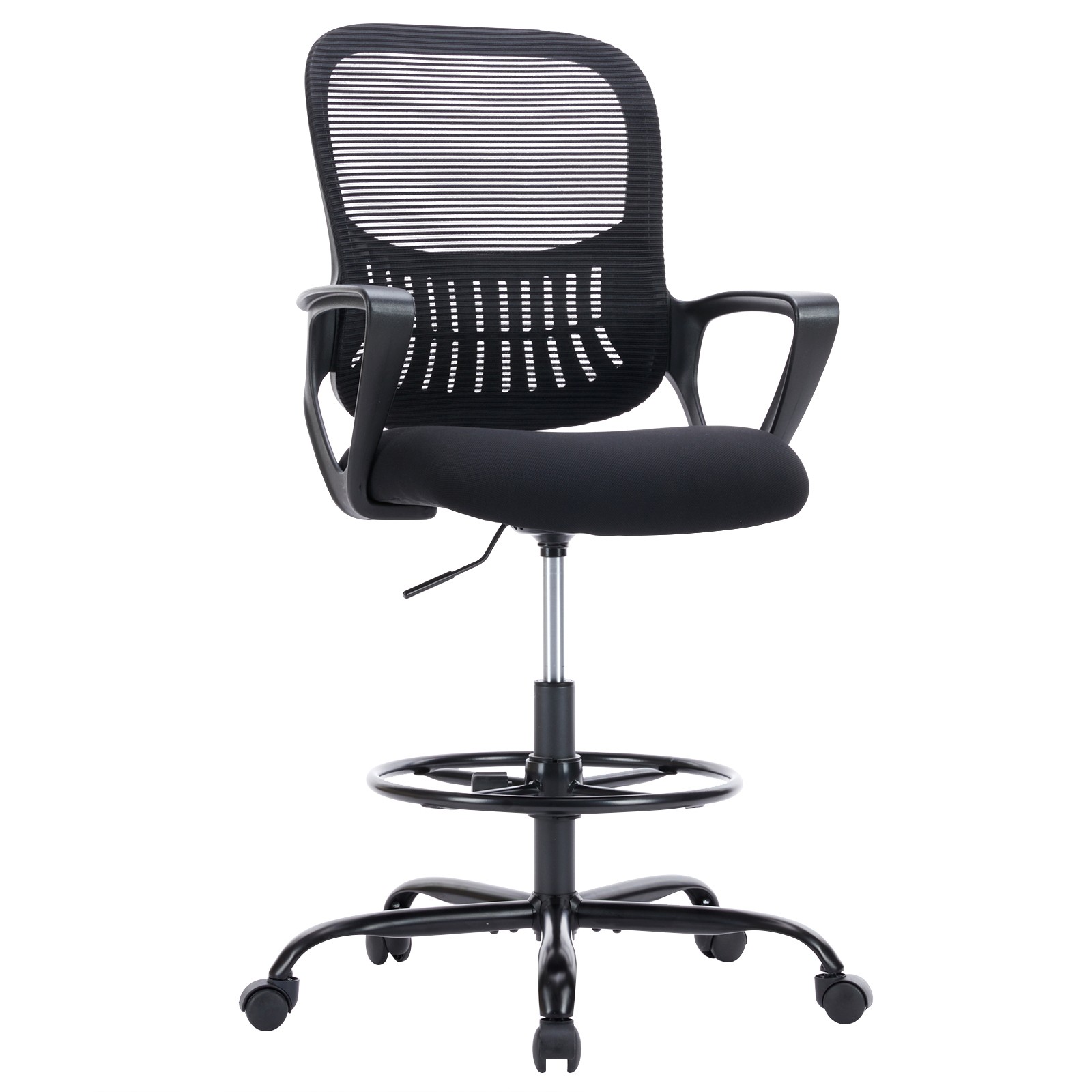 Drafting Chair Tall Office Standing Desk Adjustable Ergonomic w Footrest Lumbar