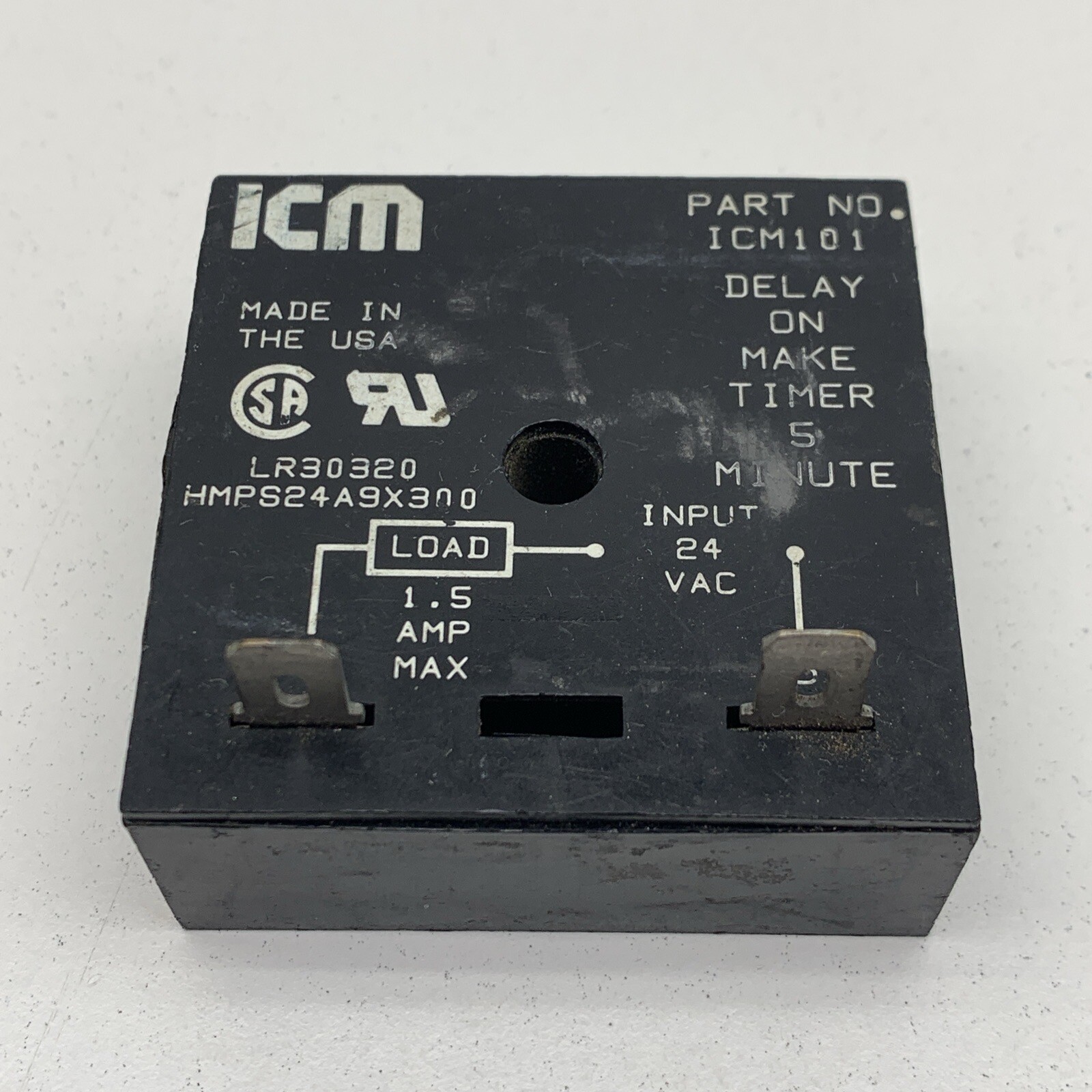 ICM HMPS24A9X300 Thermal Time Delay Relay 24VAC 5-Minutes LR30320 ICM101