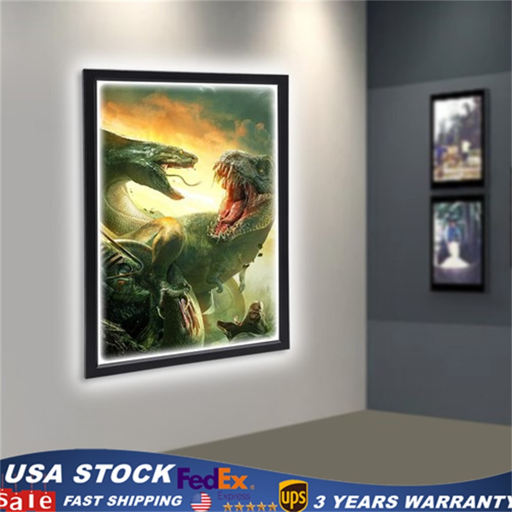 LED Light Box Movie Poster Display 24″x36″ Advertising Frame Store Wall Mount US