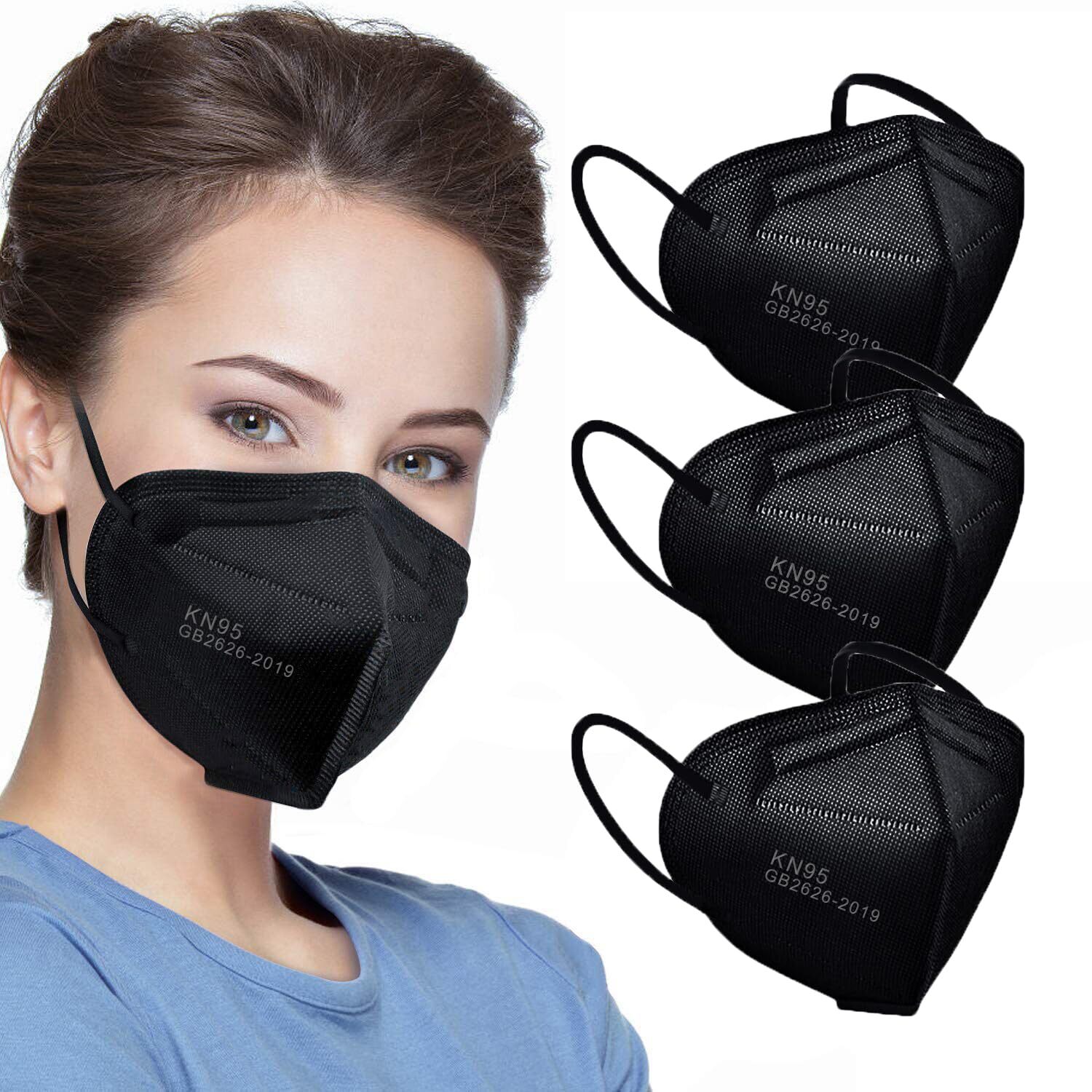 50 Pack Kn95 Non Medical Face Masks Breathable 3D Structure Comfortable Fit