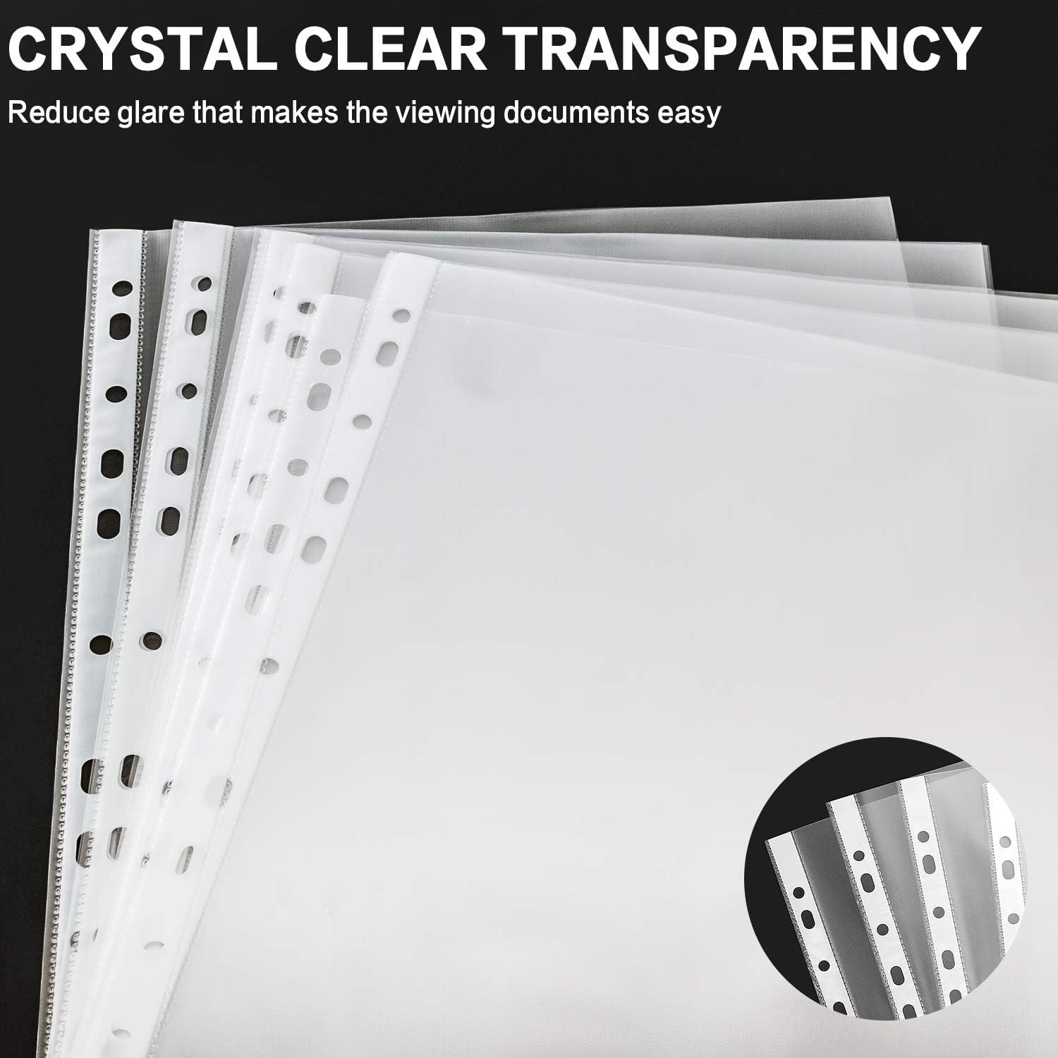 Ultimate 500 Count Heavy Duty Plastic Sheet Protectors, Reinforced 11 Holes
