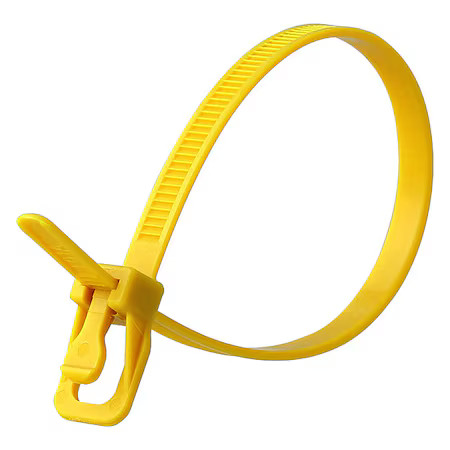 Retyz Evt-S08yw-Ta Cable Tie, 8 In L, 2.16 In Max Bundle Dia., Yellow, Nylon