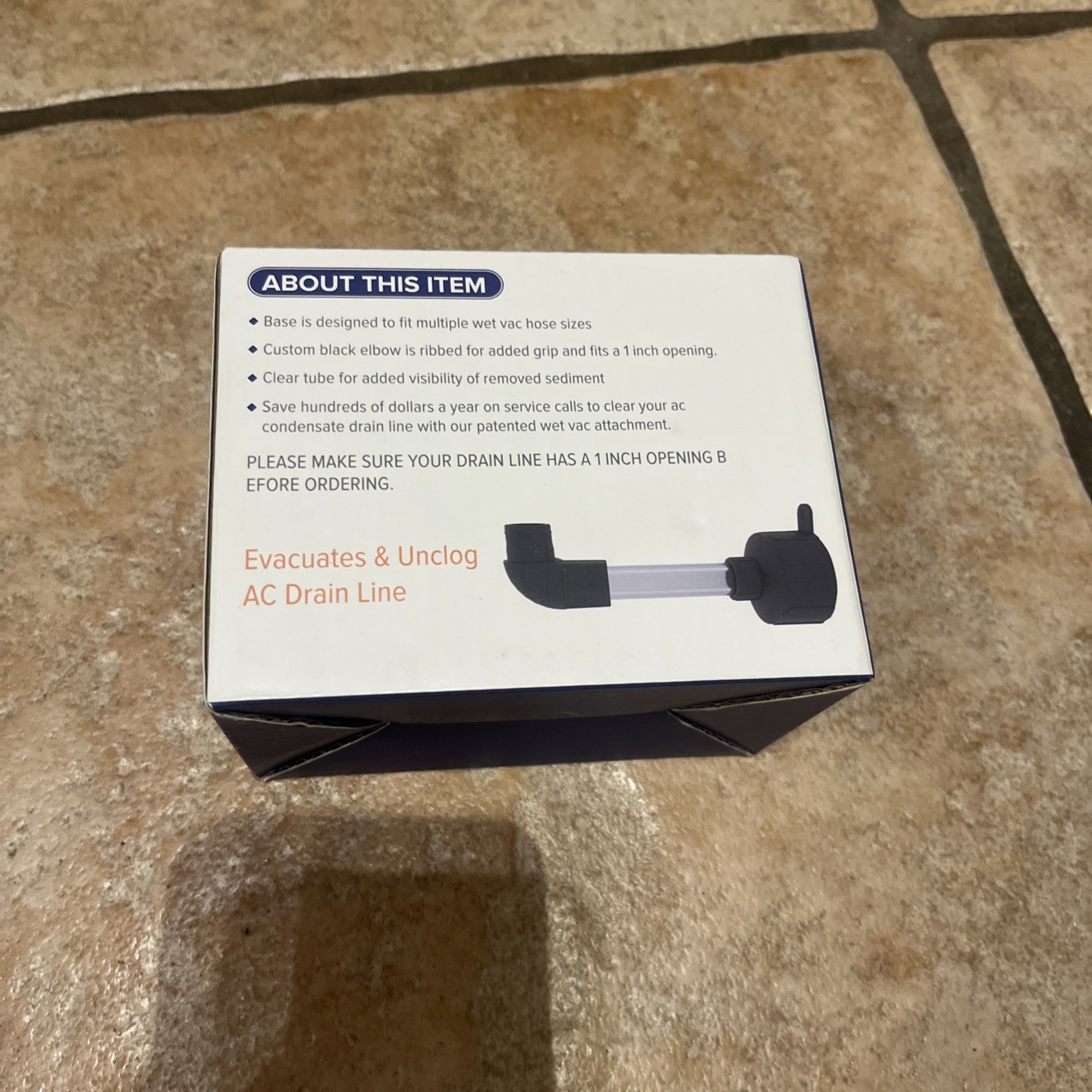 AC Drain Cleaner Adapter HVAC to PVC AC Drain Line, Universal Fit. Unclogs Line