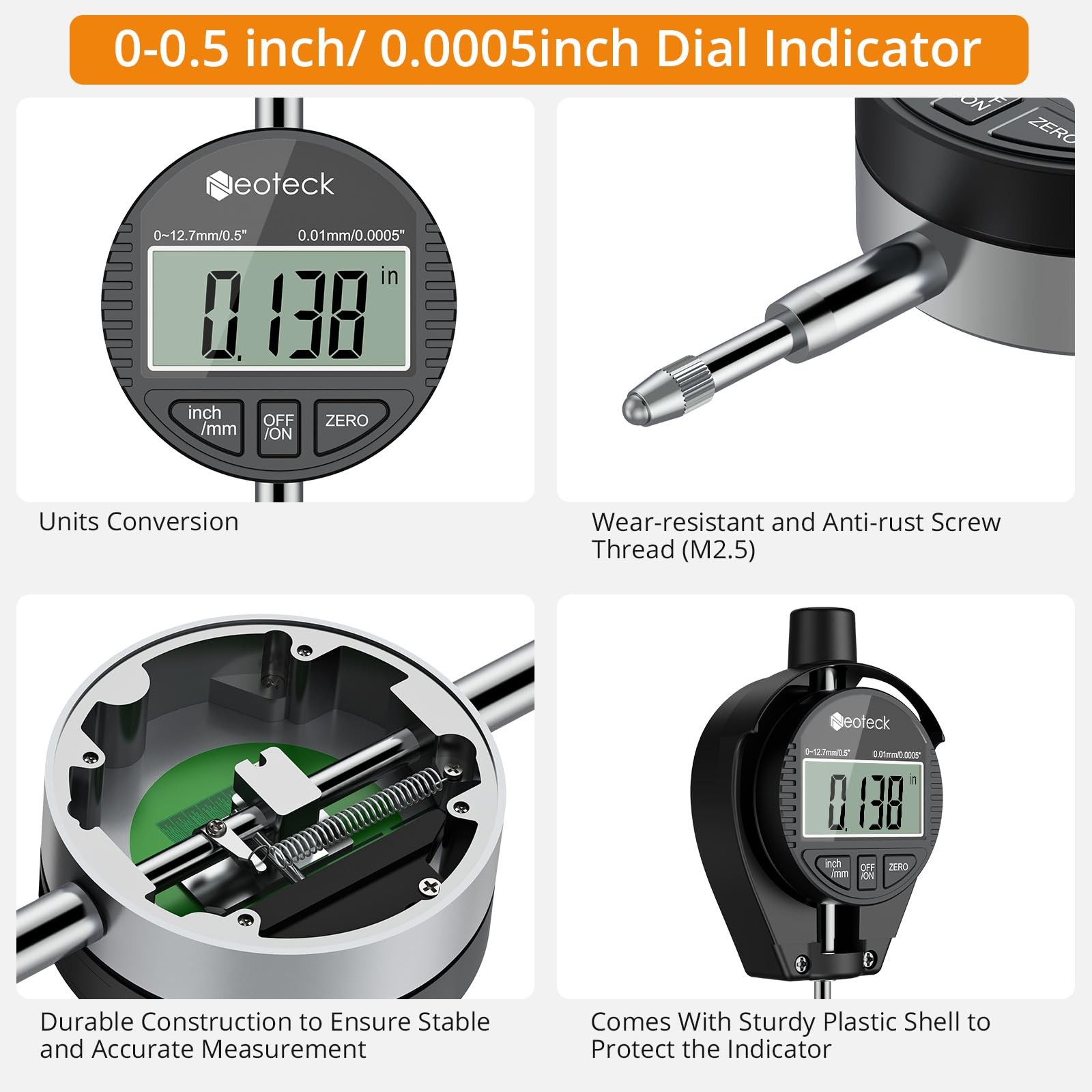 Digital Bore Gauge Set 26 Inch Carbide Anvils Deep Engine Cylinder