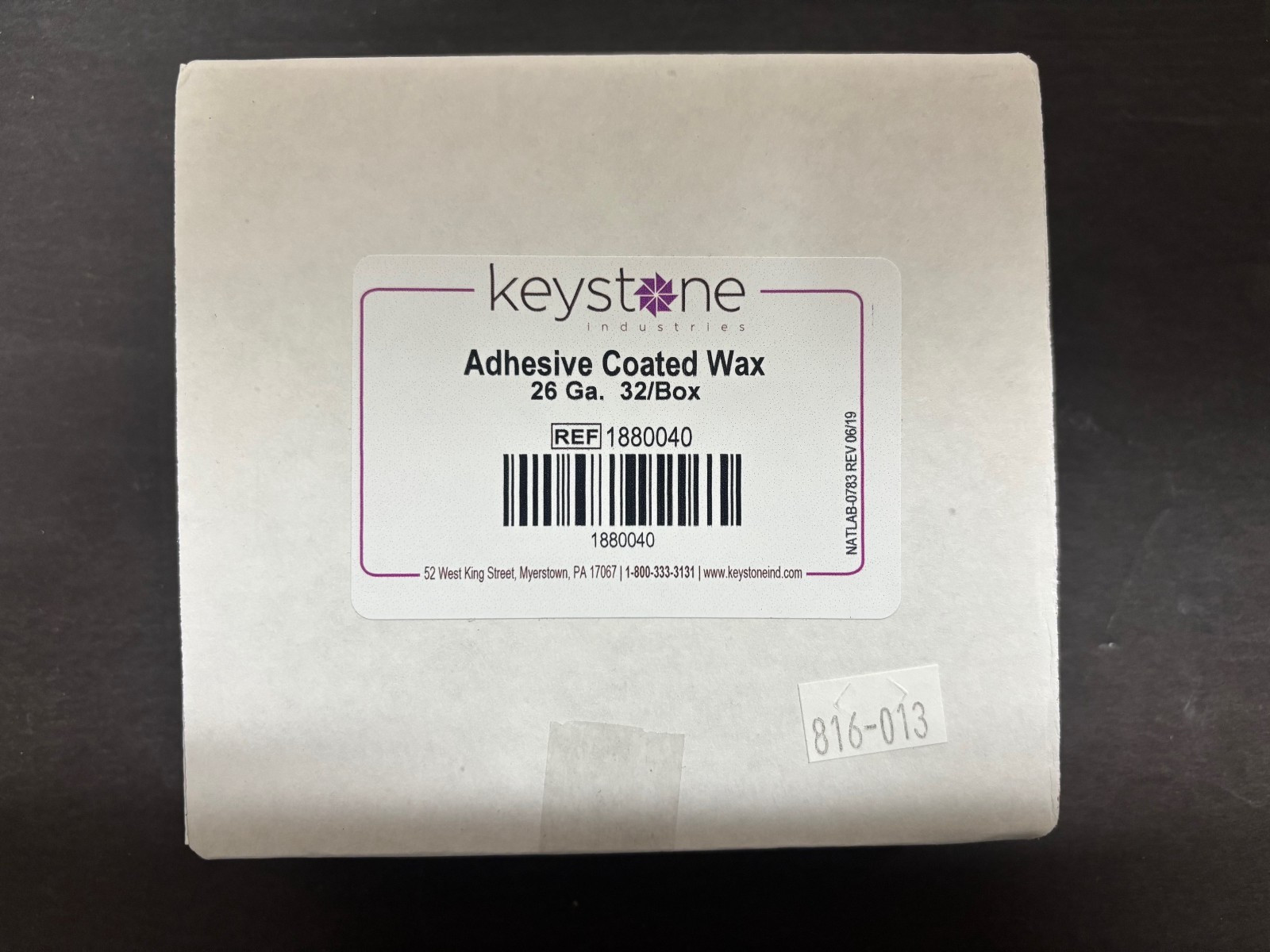 Keystone Adhesive Relief Wax 22 gauge, 24 gauge, 26 gauge BOX OF 32