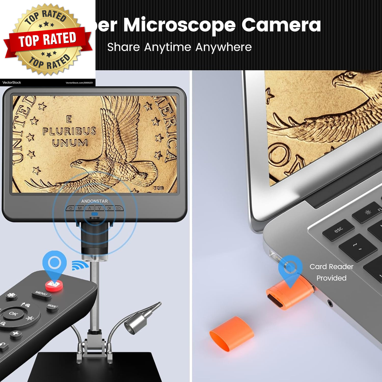 AD210 10.1 Inch LCD Digital Microscope for Adults, Soldering Microscope for Elec