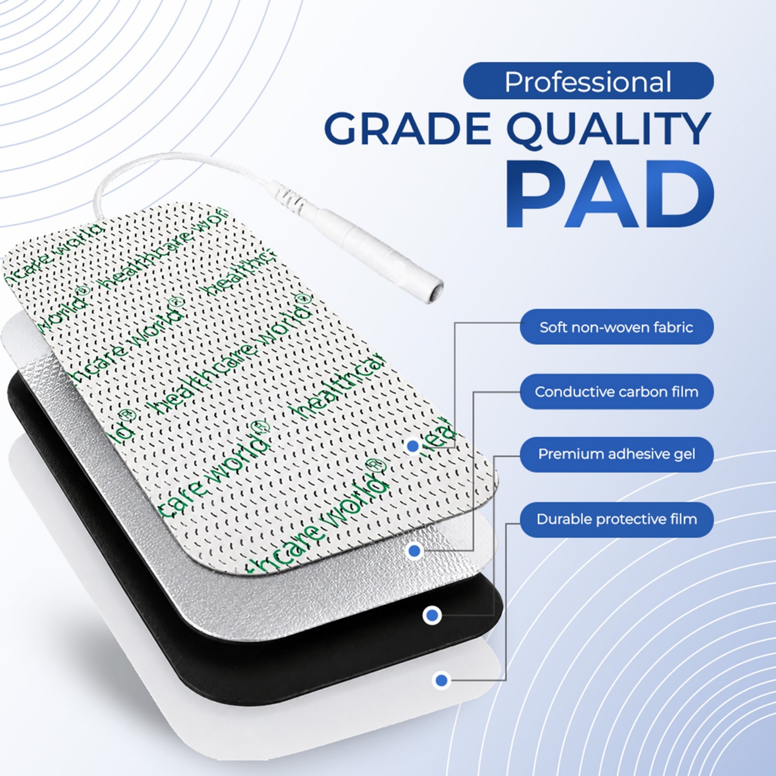 8 LARGE TENS ELECTRODE PADS Reusable For Tens Machines