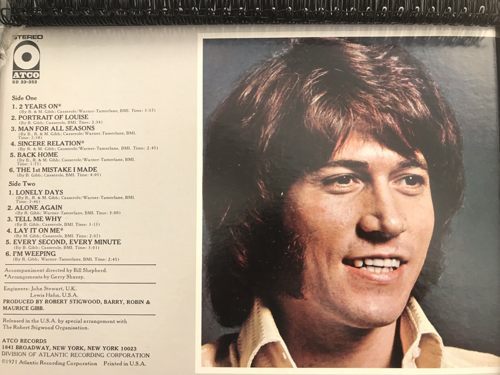 for the 2 Years On by Bee Gees BARRY ROBIN MAURICE GIBB fan ALBUM COVER NOTEBOOK