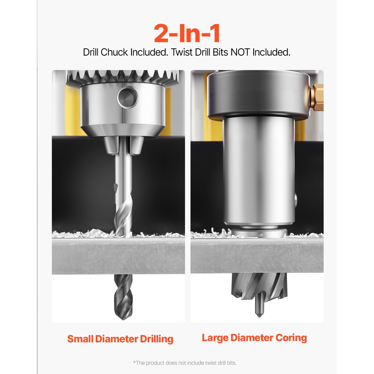 1.88HP Magnetic Drill Press 2in Boring 0-750 RPM 1400W Copper Motor